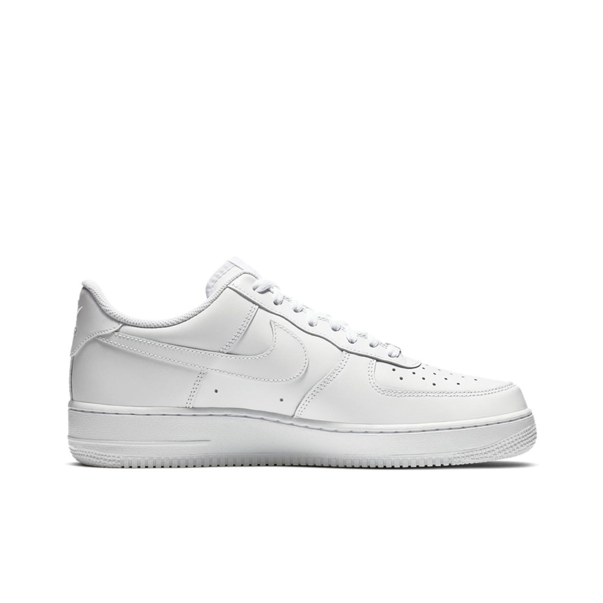 Nike Air Force 1 07 Low Top รองเท้าสเก็ตบอร์ดบุรุษสตรีคลาสสิก Retro Casual รองเท้าผ้าใบ Premium Pure White Colorway