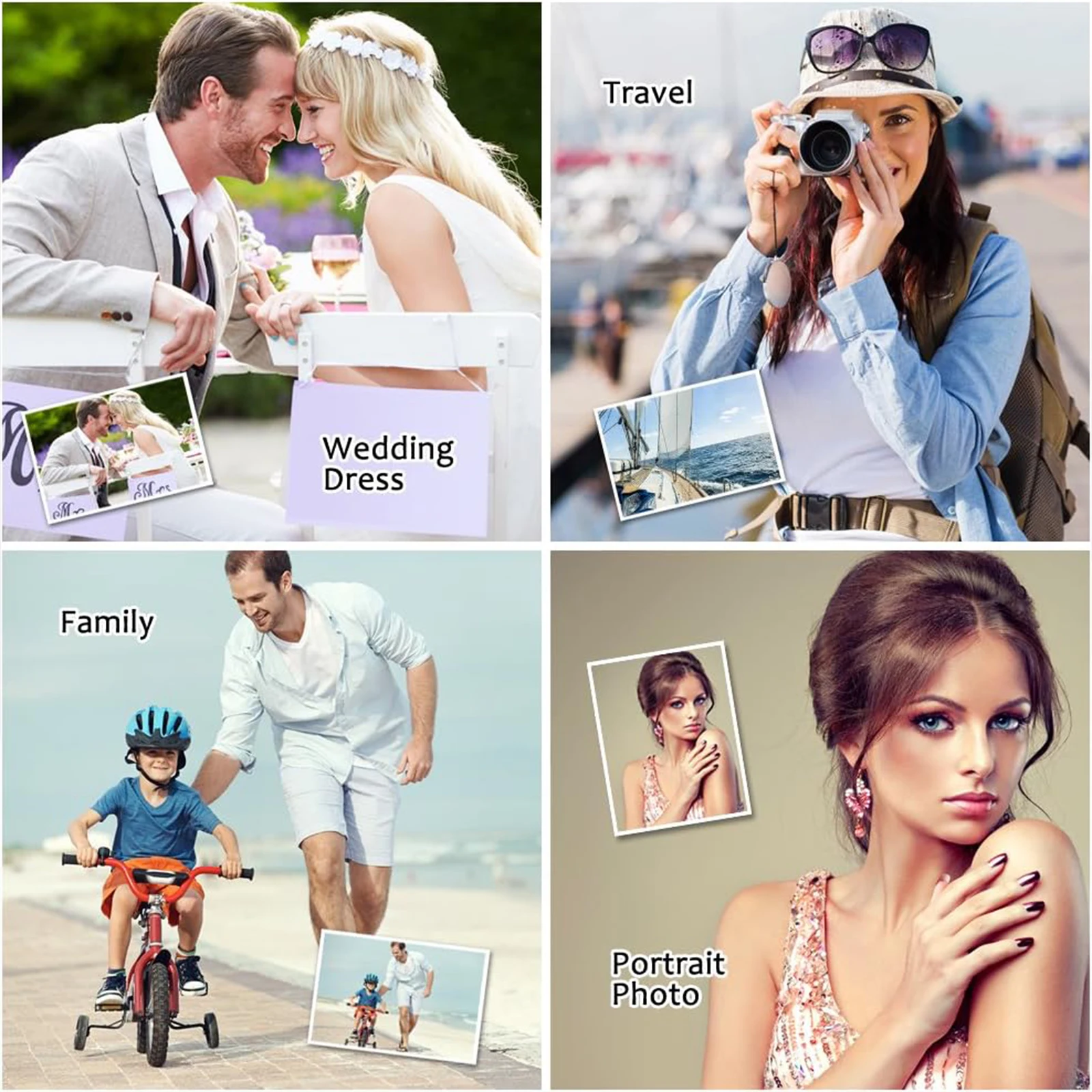 20/100 sheets 3R/4R/5R/A4 Glossy Photo Paper for Inkjet Printer, Bright Color, Suitable for Photography, Family, Festivals