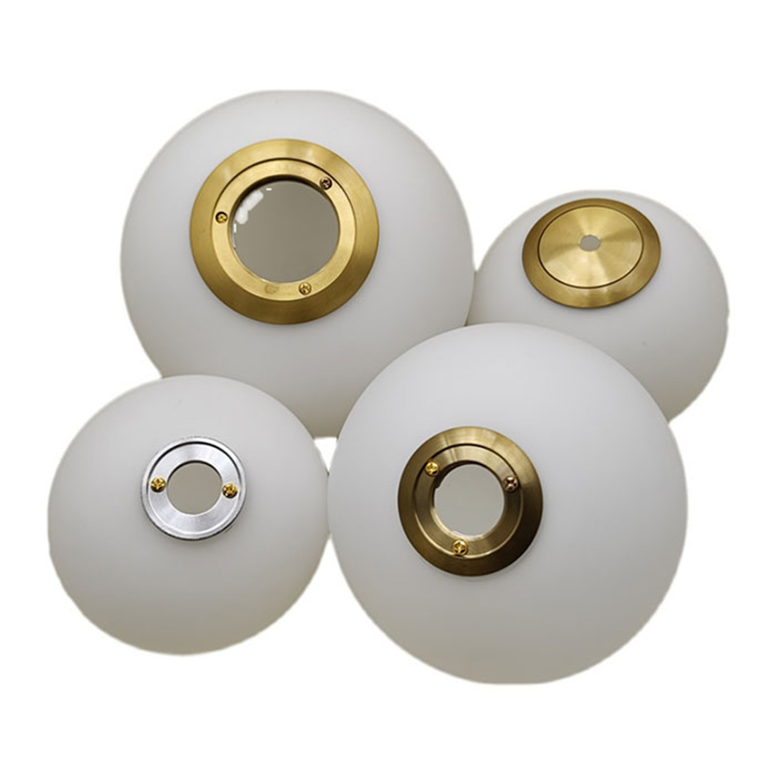 Mattweißer Globus-Glasschirm, Ersatz mit Gewinde aus Metall für Magic Bean-Lampenabdeckung, D10 cm, D15 cm, D18 cm, D20 cm, DIY-Lampenschirm