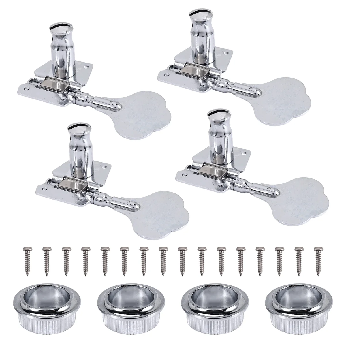 4 Stücke Gitarre Stimmwirbel E-bass Stimmwirbel Gitarre Open Gear Stimmwirbel Mechaniken für Fender Jazz Bass Gitarre Silber