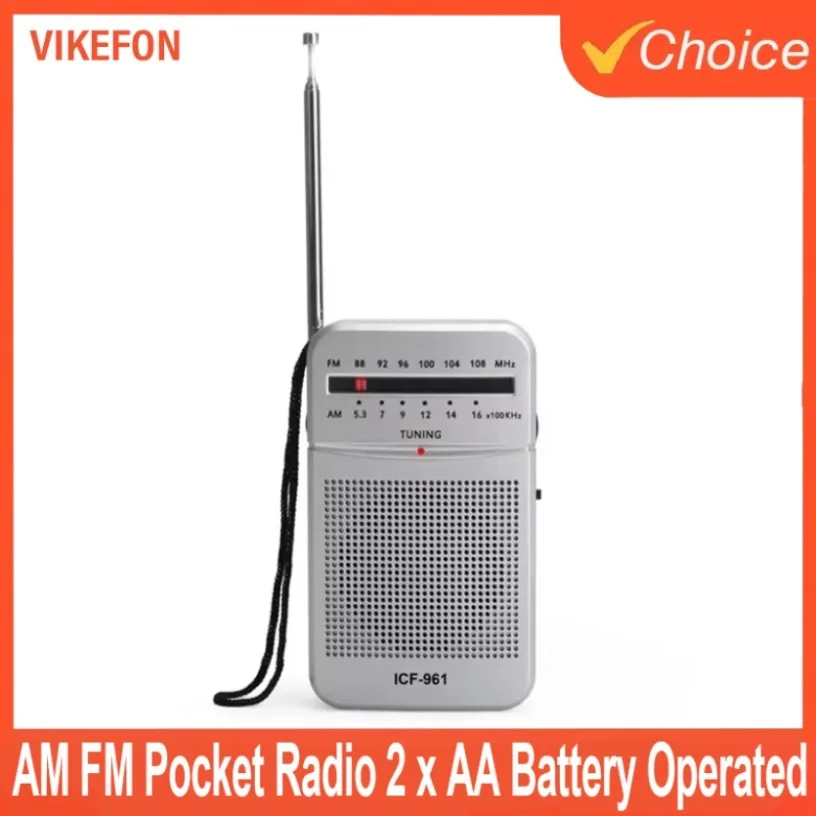 Radio portátil pequeña con batería AA de banda completa, Mini Radio de bolsillo con puntero AM FM para uso de emergencia para acampar en interiores y exteriores