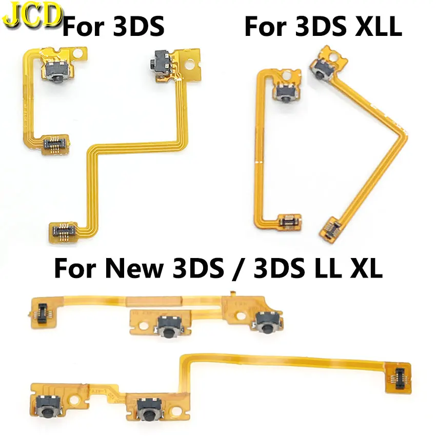 JCD 1/3 Uds L R botón de hombro con Cable flexible para 3DS 3DSLL 3DSXL nuevo 3DS LL XL reparación interruptor izquierdo derecho gatillo