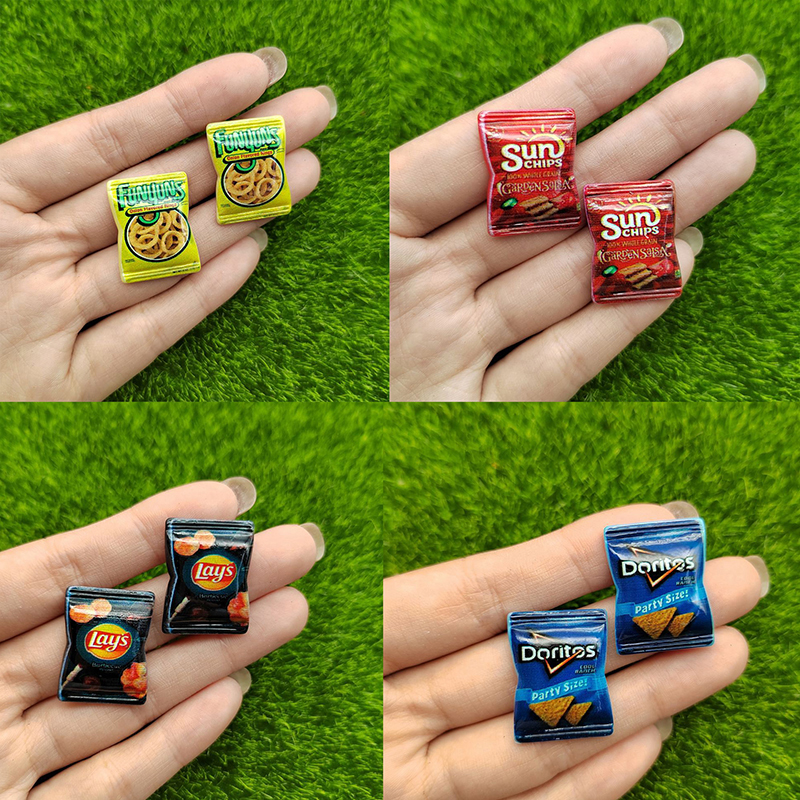 10 sztuk domek dla lalek imitacja chipsy ziemniaczane domek dla lalek Mini przekąska dekoracje żywności akcesoria do domu dla lalek udawaj zagraj w zabawki