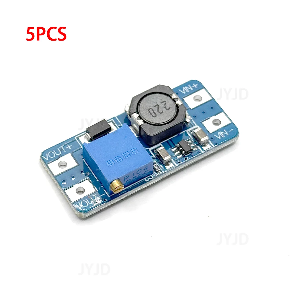 5 uds MT3608 DC-DC convertidor elevador módulo de fuente de alimentación Boost placa elevadora salida máxima 28V 2A
