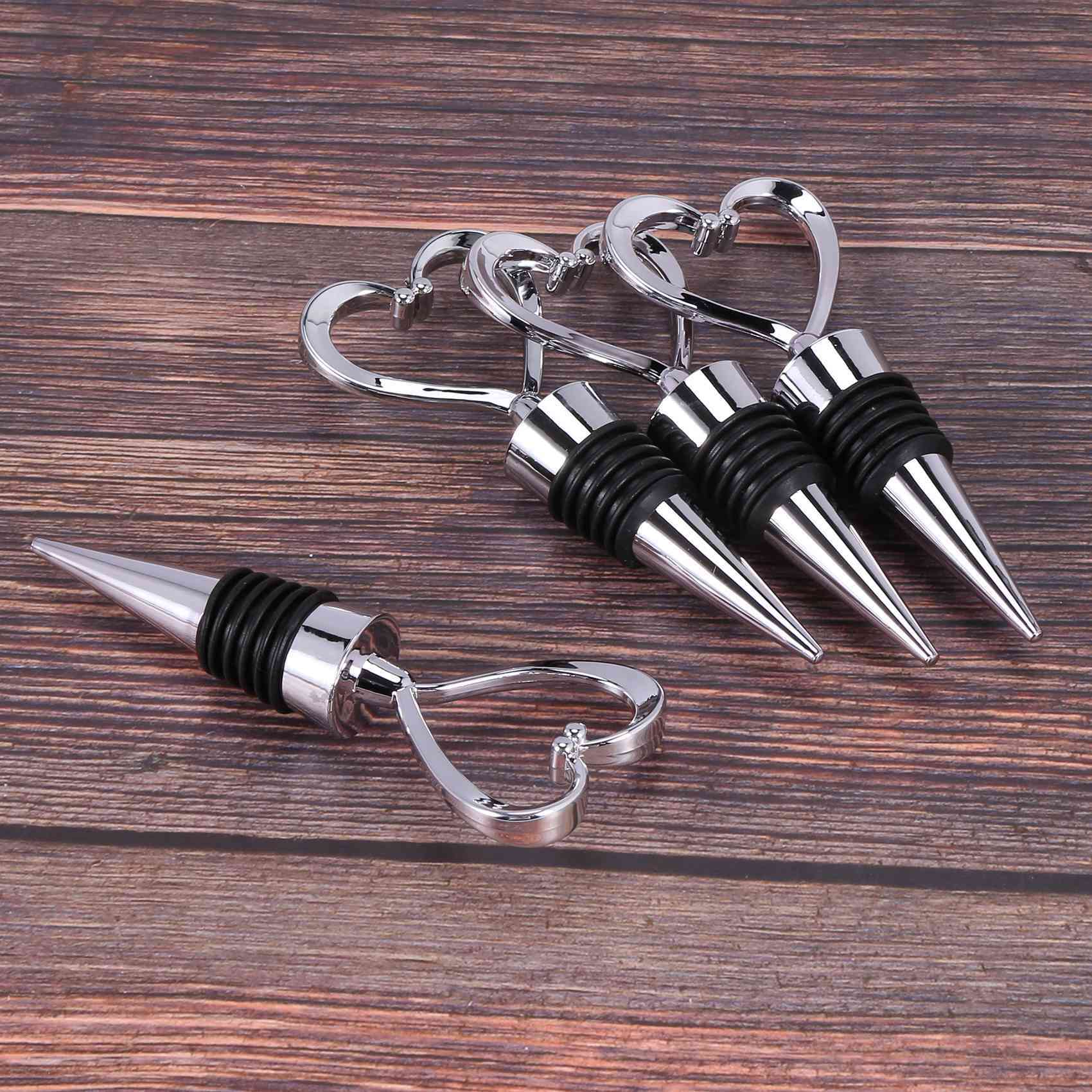 4Pcs Heart Wine Bottle Stoppers Champagne Colser for Sealing Wine Beer - Love Decorative Wine Corks