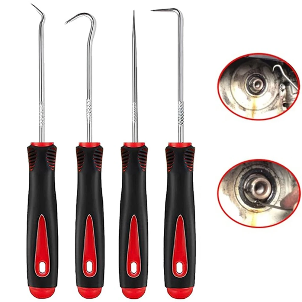 4 Stuks 160 Mm Auto Oliekeerringen Schroevendraaiers Set Slang Verwijderen Haak Set O-Ring Afdichting Pakking Puller remover Pick Haken Reparatie Tools