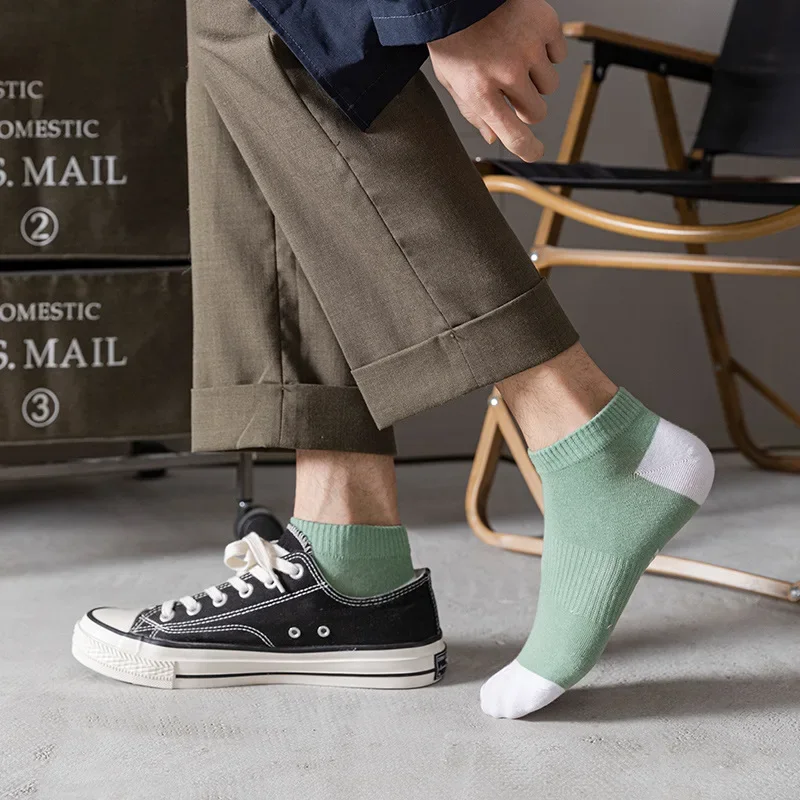1/5 pares de calcetines deportivos finos de verano para hombre, calcetines náuticos con letras transpirables y cómodos, calcetines cortos de baloncesto absorbentes del sudor a la moda Ins