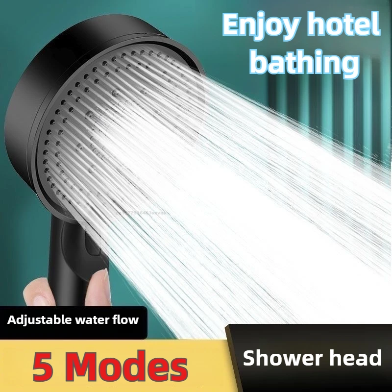 5 Modes Pressure Boost Shower Head Multifunction Adjustable Large Water Shower Nozzle Massage Bathroom Accessory Rain Shower