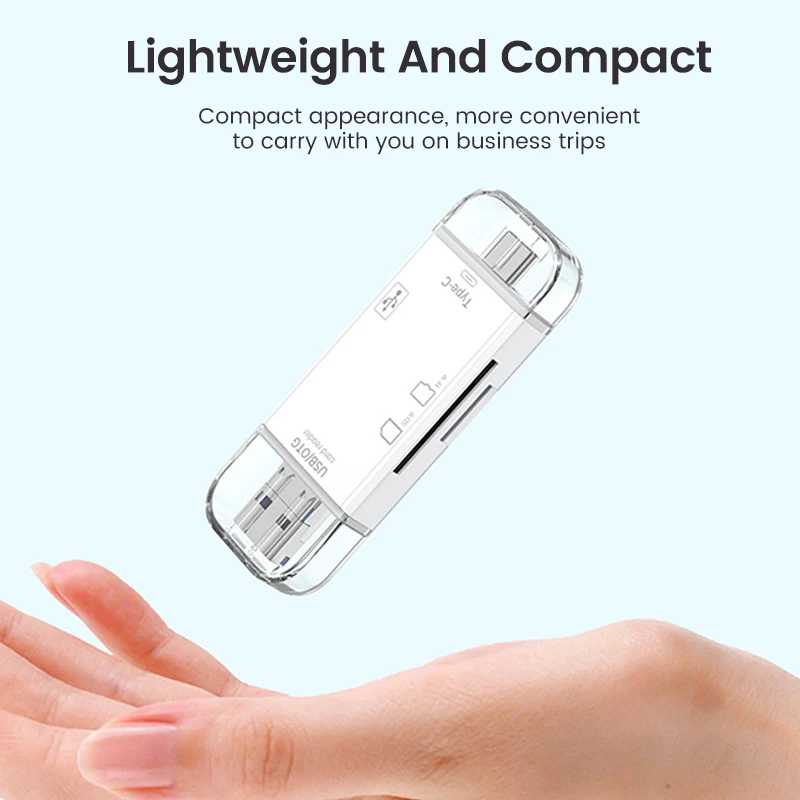 NNBILI OTG SD TF Tipo C Lettore di schede Micro SD Adattatore da tipo C a USB otg 6 in1 USB 2.0 Scheda TF Chiavetta USB Lettore di schede di tipo C