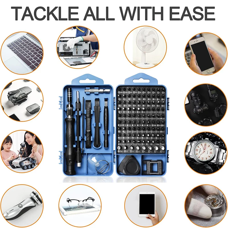 115/117 in 1 Precision Screwdriver Set Magnetic Hex Screw Driver Bits Hand Tool Kit for Xiaomi Mac PC Mobile iPhone Repair