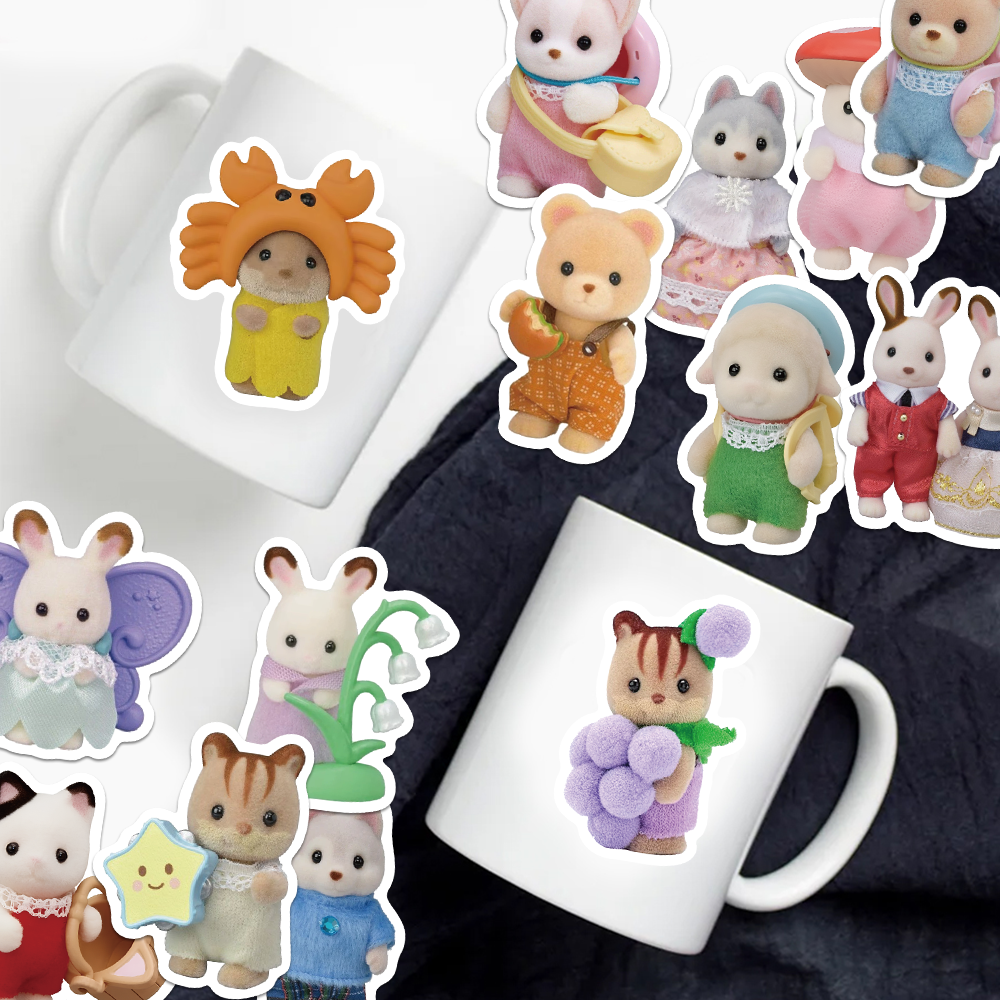 55pcs Calico Critters Stickers Laptop Scrapbook Decoratie Graffiti Decals Skateboard Laptop Waterdichte Sticker