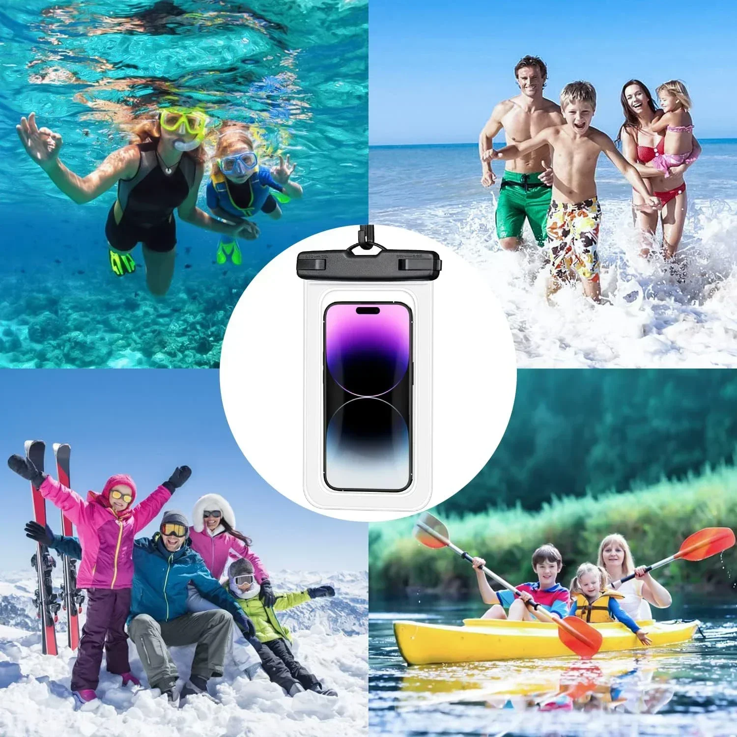 防水電話ケース水泳防水バッグユニバーサル水中プロテクターポーチカバー iPhone サムスン 6.7 "電話以下