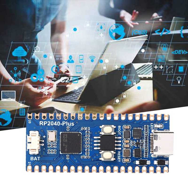 Microcontrolador Waveshare RP2040 Plus, actualización de procesador de doble núcleo RP2040, Flash en Chip de 16MB para Raspberry Pi Pico