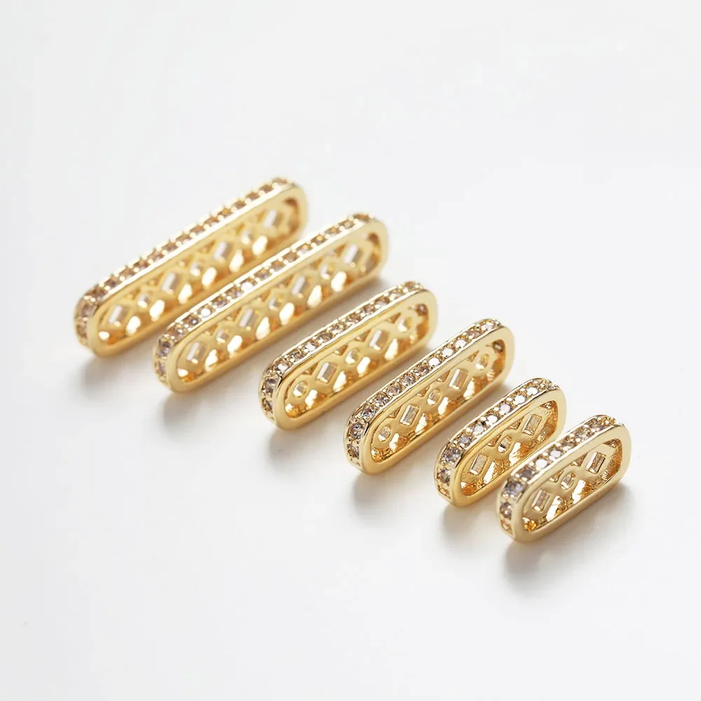 Conectores de cadena de perlas para fabricación de joyas, accesorios para collares, bricolaje, hecho a mano, latón, chapado en oro de 14k, 2 uds.