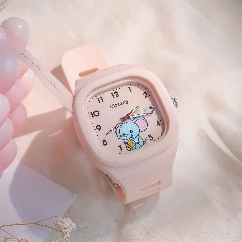 Novo adorável crianças relógio quadrado luminoso moda silicone esportes relógio para estudantes relógio luminoso popular no instagram