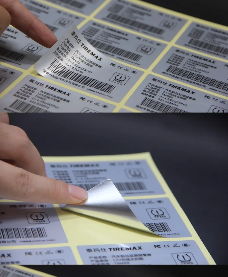 customizable Dumb Silver waterproof Self Adhesive Label Stickers