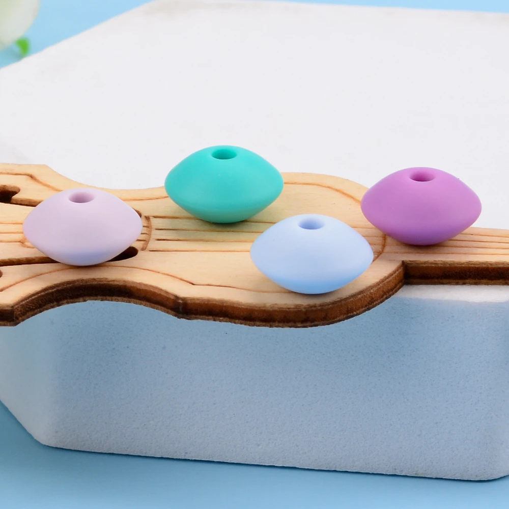 LOFCA 12Mm 50 Cái/lốc Silicone Đậu Lăng Hạt Tròn Mọc Răng Không Chứa BPA Bébé Miếng Dán Nhai Miễn Phí Vận Chuyển Đồ Phụ Kiện Cho Bé