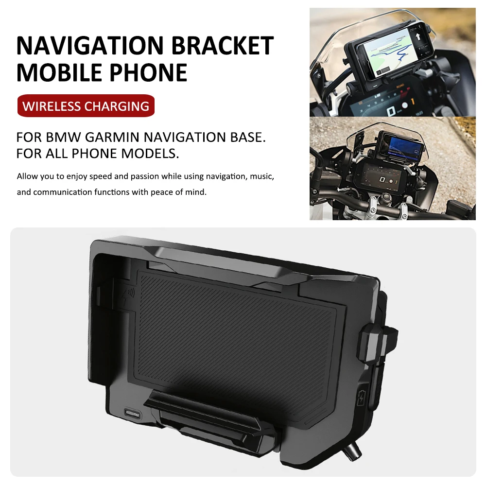 Soporte de teléfono GPS con carga inalámbrica para motocicleta, soporte de navegación para BMW F850GS F750GS F700GS F800GS R1200GS R1250GS R1300GS ADV