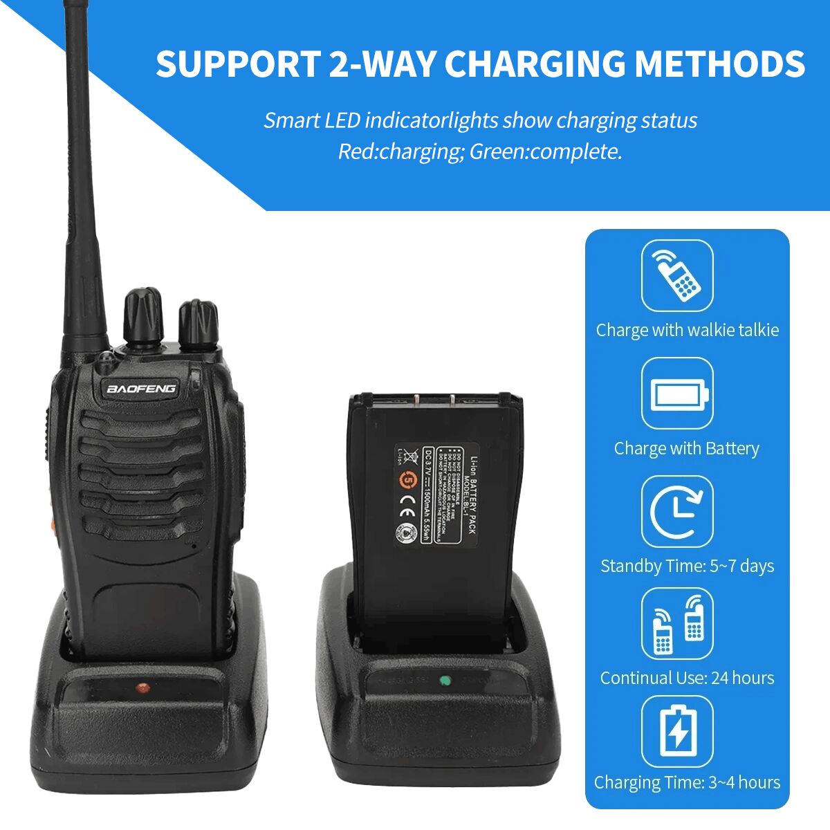 2/4/6 Uds Baofeng BF-888S Walkie Talkie bidireccional UHF 400-470MHz 16CH USB/UE/EE. UU. para comunicación familiar corte de energía de emergencia