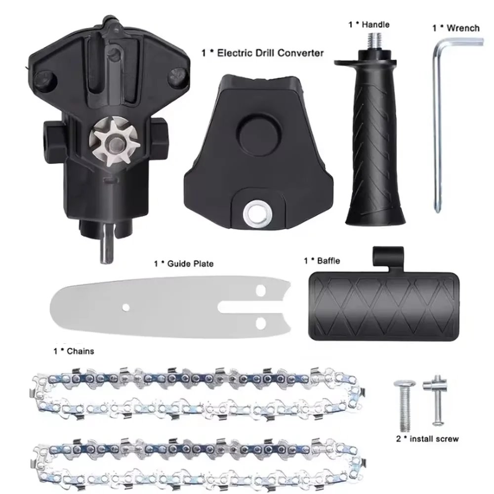 Taladro eléctrico de 4/6 pulgadas modificado a herramienta adaptadora de motosierra eléctrica Kits de cabezales de conversión portátiles poda de carpintería