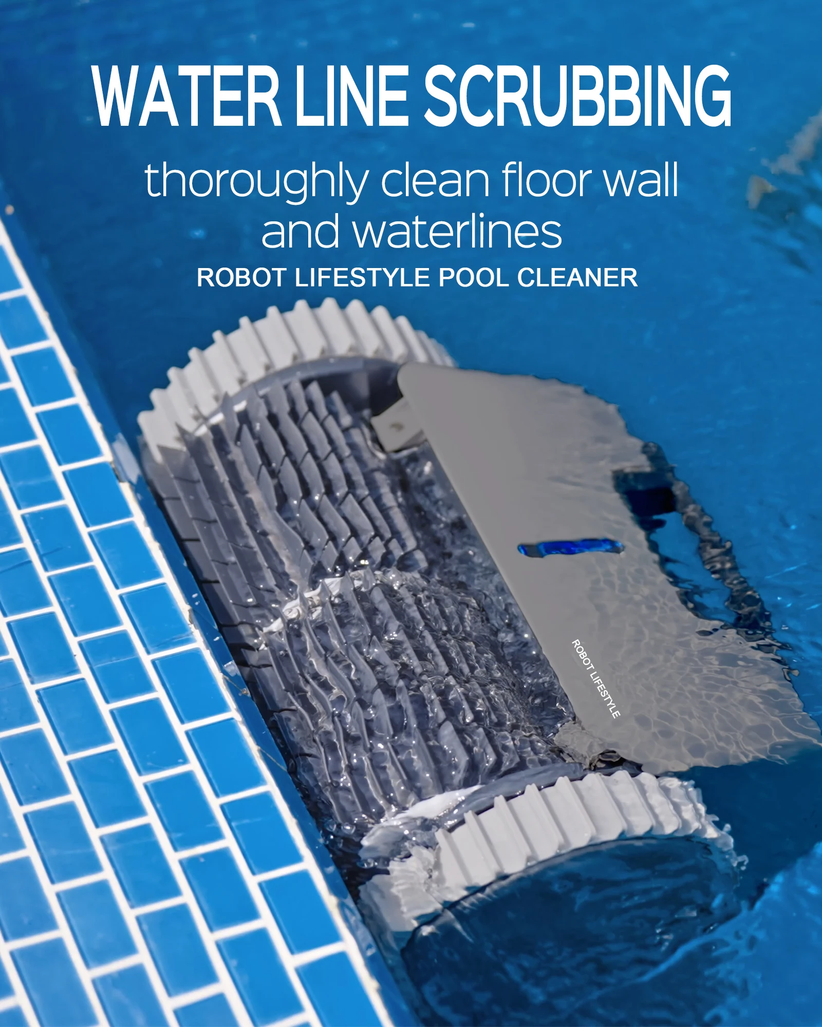 Limpiador de piscinas, Robot inalámbrico con aplicación subacuática, batería de 3312max y 15000mAh, planificación de ruta, autobraciado para área de 120m2