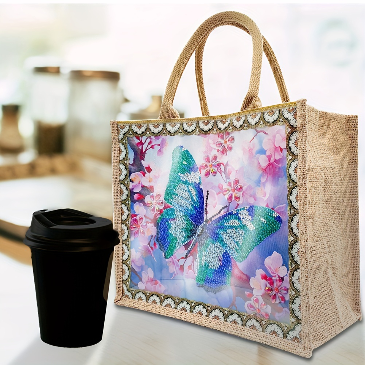 Eco-Friendly Linen Painting Tote Bag with Replaceable Canvas for Women - Stylish and Durable!