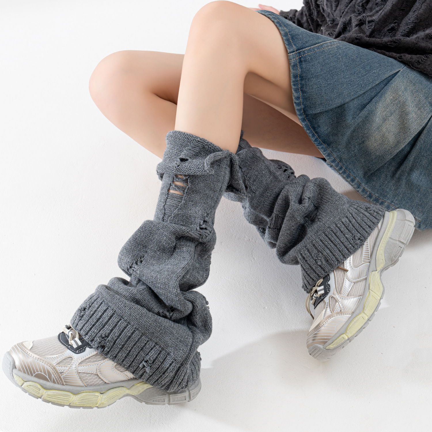 Chaussettes Millennium pour filles, nouveaux produits d'automne et d'hiver Y2k, personnalité rétro, Style collégial, couvre-jambes larges à bride