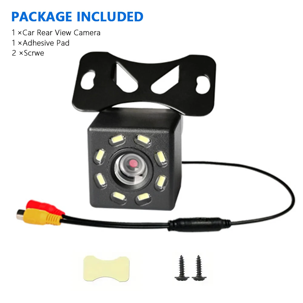 Groothoek HD Auto Achteruitrijcamera Achteruitrijcamera Video Voertuigcamera Backup Achteruitrijcamera 12-LED Nachtzicht Parkeercamera