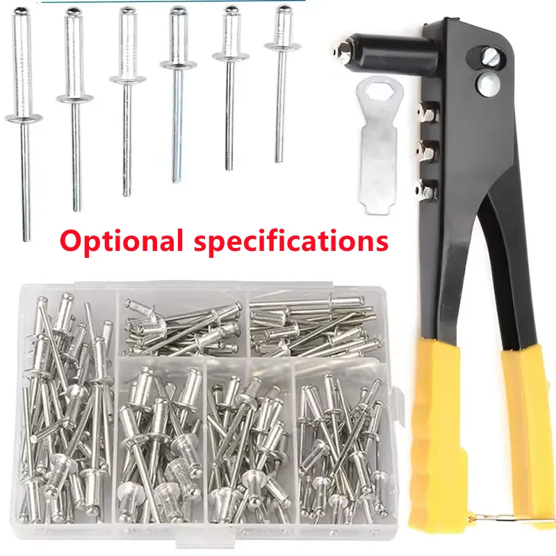 Conjunto de rebitador manual profissional, ferramenta para reparo doméstico e faça você mesmo com 120 peças de rebites, ferramenta manual