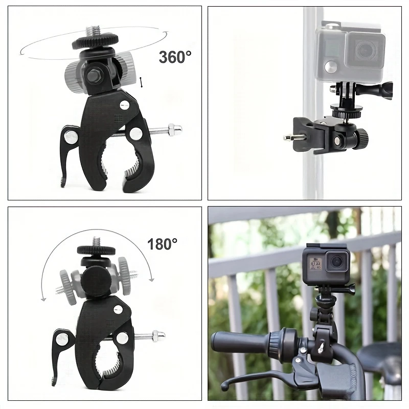 Bicycle Motorcycle Handlebar Mount Tripod Holder for GoPro Hero 13 12 11 10 9 insta360 SJCAM SJ4000 AKASO DJI OSMO Action Camera