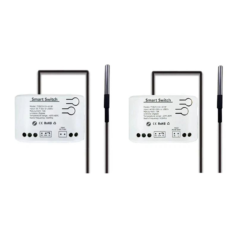 Tuya Smart Zigbee-Schalter mit Temperatursensor, passiver Trockenkontakt, Zigbee-Relais, funktioniert mit Home Assistant