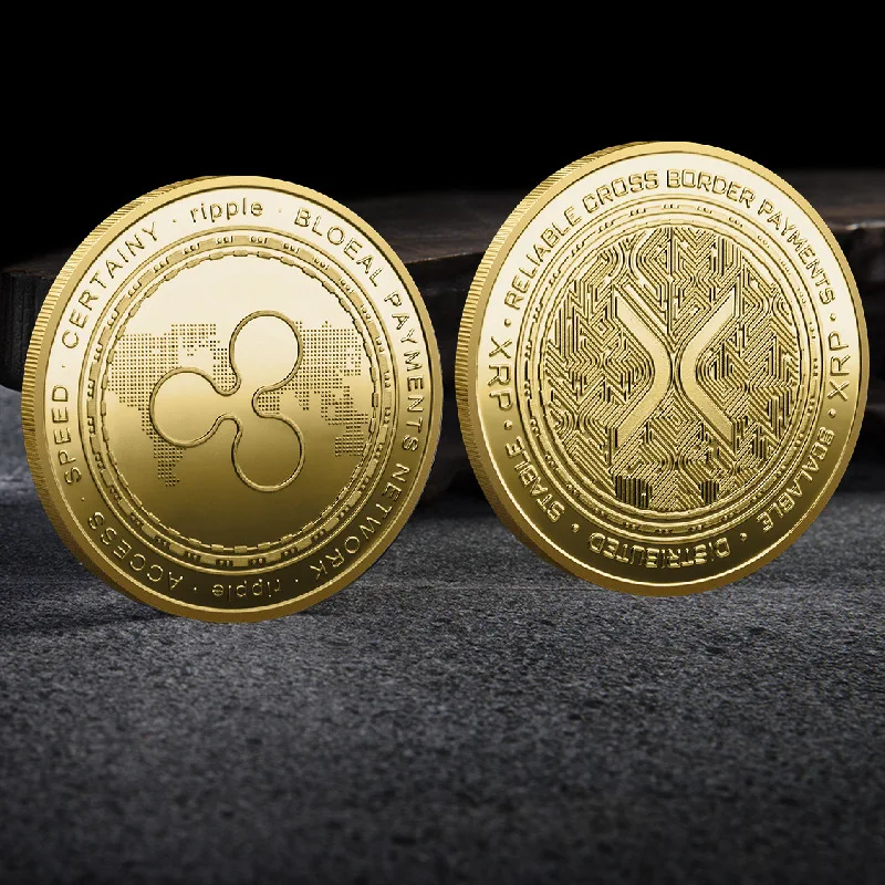 Gợn Sóng Đồng Xu XRP Đồng Xu Vàng Mạ Bạc Mật Mã Gợn Sóng XRP Đồng Tiền Với Ốp Lưng Nhựa Đồng Tiền Kỷ Niệm Bộ Sưu Tập Nghệ Thuật Lưu Niệm Quà Tặng