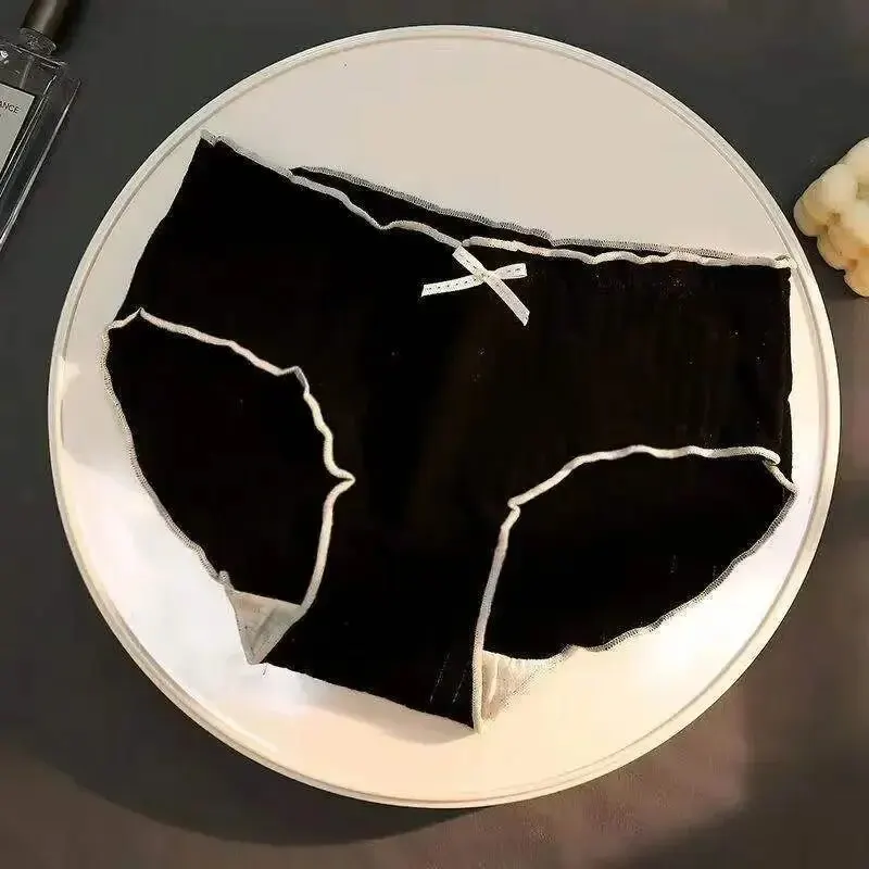 3 unidades/pacote roupa interior triangular sem costura de seda gelo antibacteriana feminina com cintura baixa e estilo europeu-americano