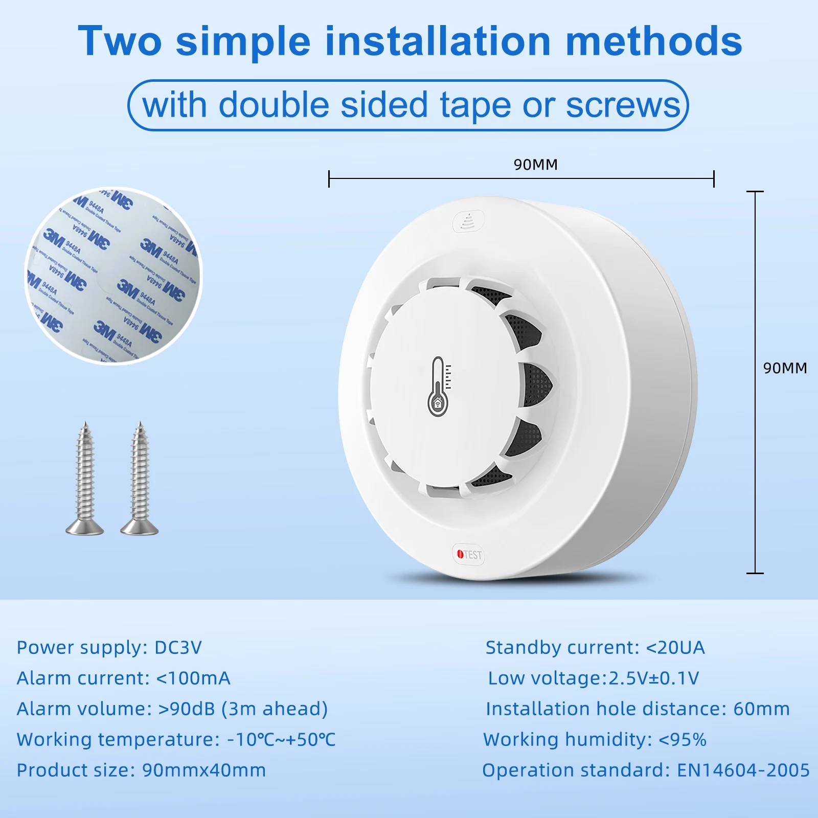 Newly Released Smart Life App - Controlled WiFi Smoke, Temperature & Humidity Sensor Powered by AAA Batteries