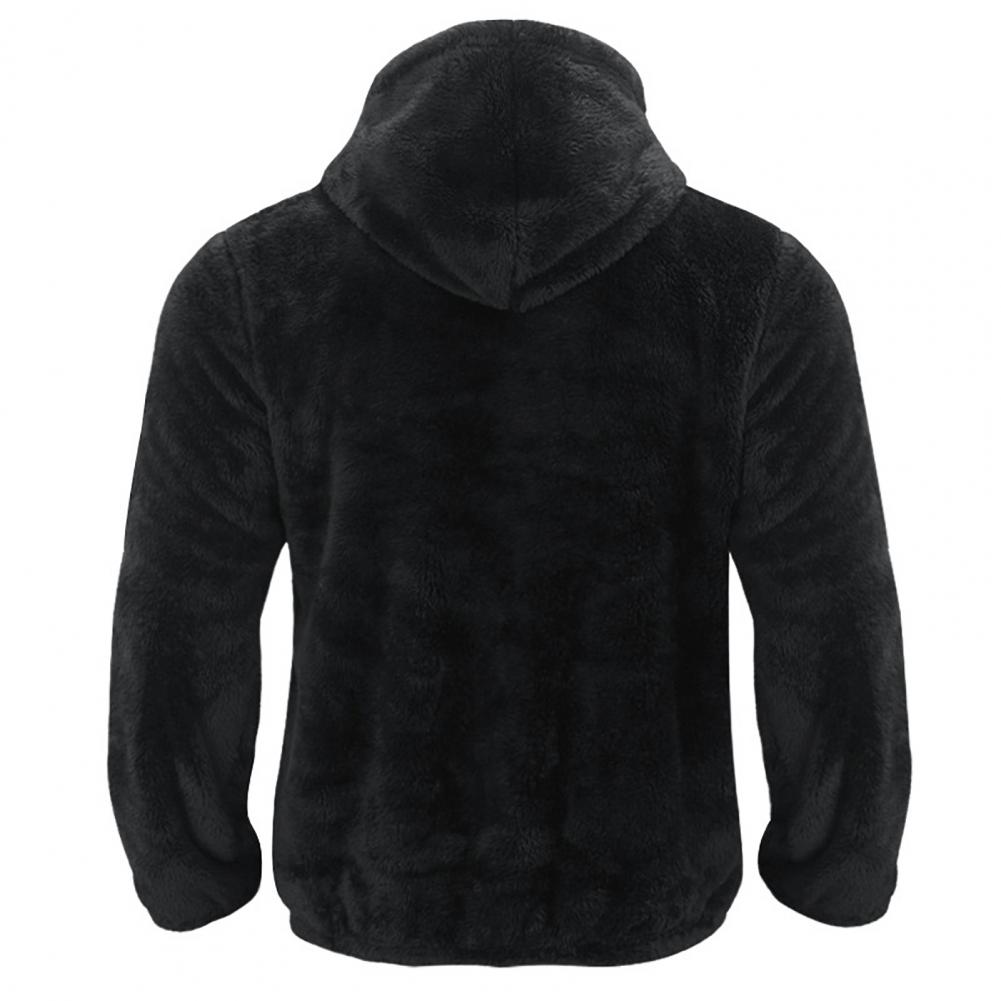 Abrigo de invierno con cierre de cremallera, chaqueta con capucha, chaqueta de invierno elegante para hombre, cárdigan con capucha de felpa con cierre de cremallera para otoño