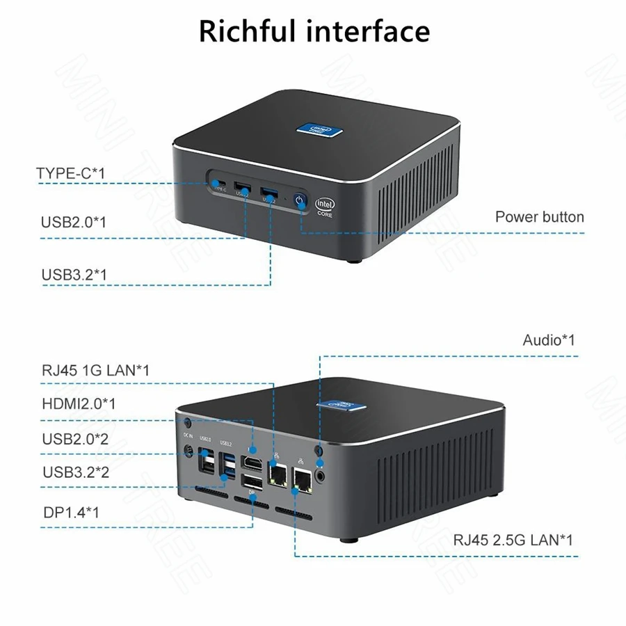 Intel NUC Mini PC Gamer i9 13900H Processor 32GB DDR5 Dual 2.5G Lan Windows 11 Pro Desktop Gaming Mini Computer 2.5" SSD WiFi6E