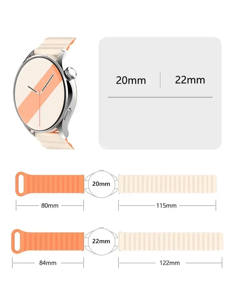 20 mm 22 mm Magnetschlaufenband für Amazfit GTS4/2/3/3pro/GTS2 Mini/GTR 4 42 mm/47 mm/GTR2/2e/Stratos Gürtelarmband Amazfit Bip-Armband