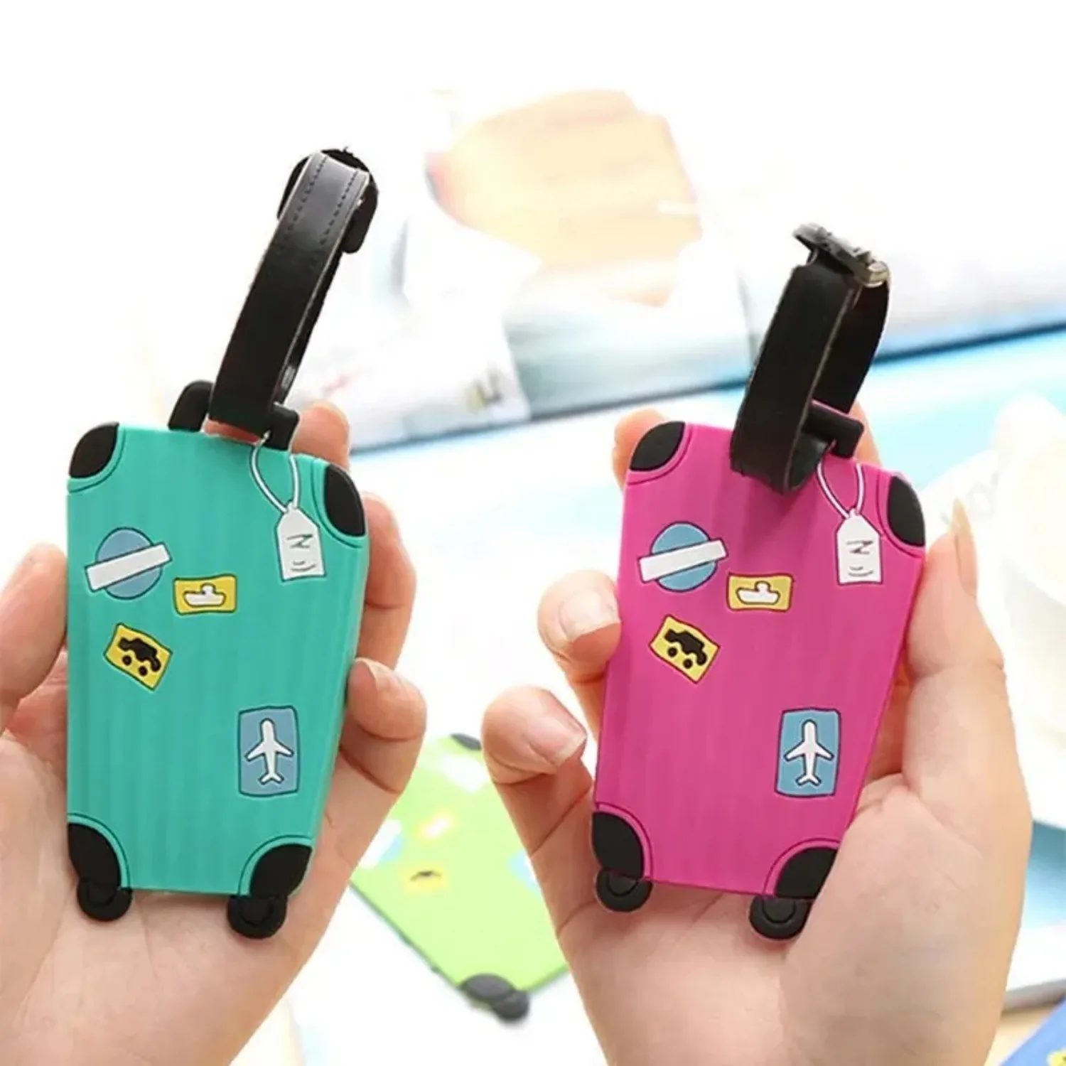 Silicone Luggage Tag Travel Trolley Case Identification Label Three-Dimensional Pattern Backpack Signature Information.-A-DH