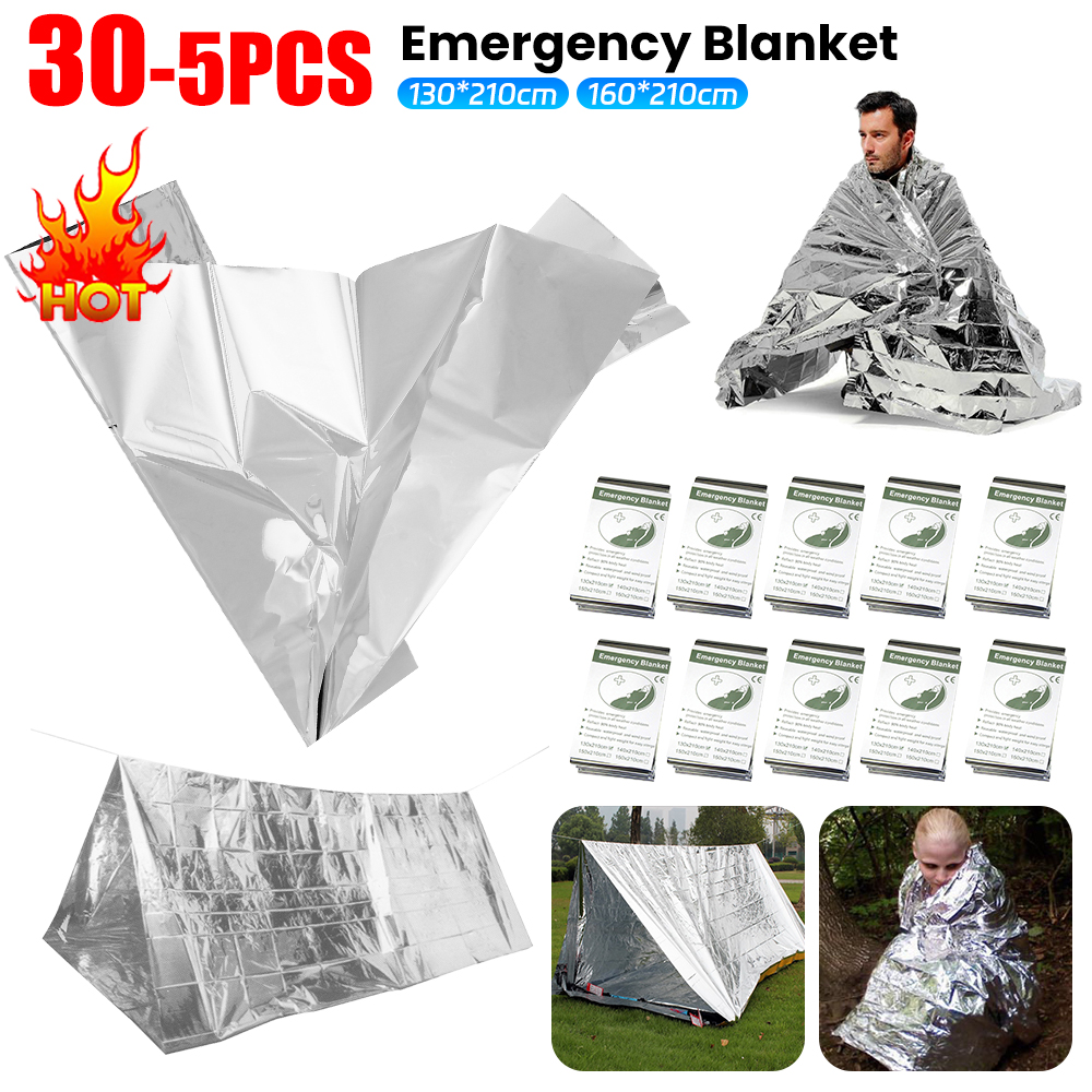 Notfall Thermo Poncho Decke leichte faltbare wasserdichte wind dichte Sonnenschutz wieder verwendbare Erste-Hilfe-Camping matte Pad Abdeckung