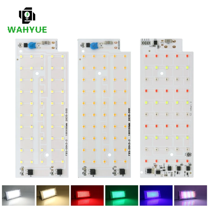 50 W LED Flutlicht Chip SMD 2835 Outdoor Flutlicht Scheinwerfer Perlen AC 220 V Für LED Straße Lampe Landschaft beleuchtung RGB Chips