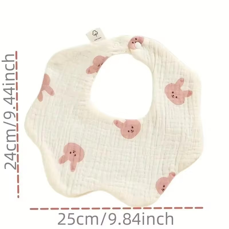 Bavoirs d'alimentation en gaze de coton pour bébé, 3 pièces, pétales doux d'été, serviette de bave imprimée, nouveau-né, enfant en bas âge, tissu de rot pour enfants