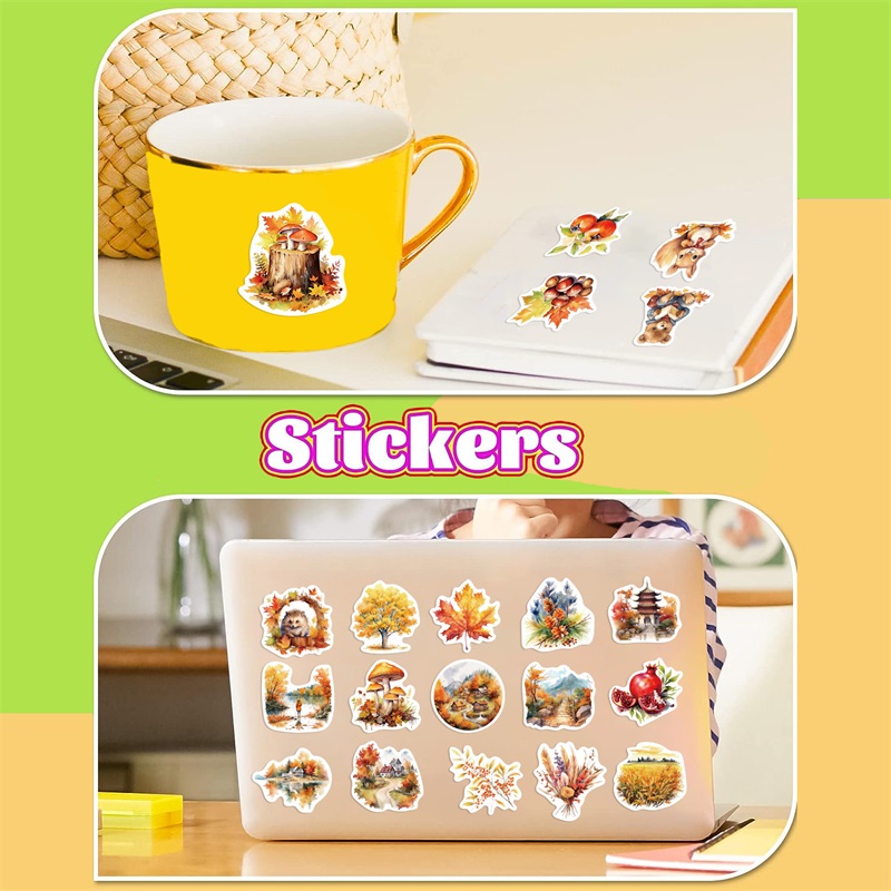10/30/50PCS น่ารักฤดูใบไม้ร่วง Harvest ตกแต่ง Scrapbooking สีสัน PVC สติกเกอร์ความงามเครื่องเขียนอุปกรณ์โรงเรียนสําหรับเด็ก