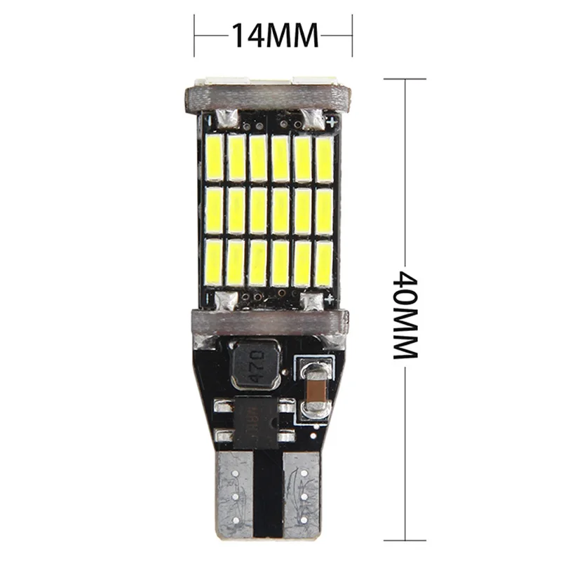 2pcs T15 3030 45chips W16W LED Backup Light Reserve Lâmpada Canbus Lâmpadas NO Erro LED de alta potência Canbus W16W