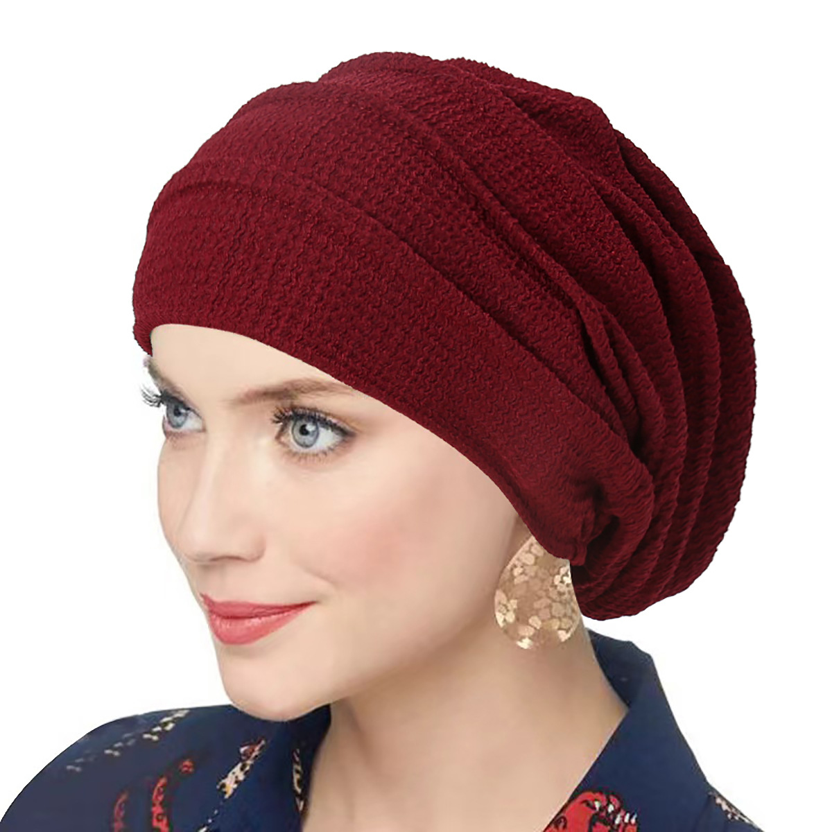 Moda crinkle feminino cor sólida hijab turbante macio elástico indiano bonnet cabeça envoltório lenço quimioterapia boné