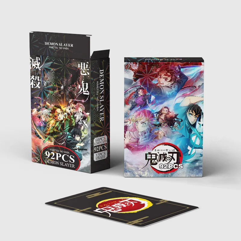 92pcs/set Demon Slayer LOMO Cards and Stickers High quality HD Double Side Print Photocards