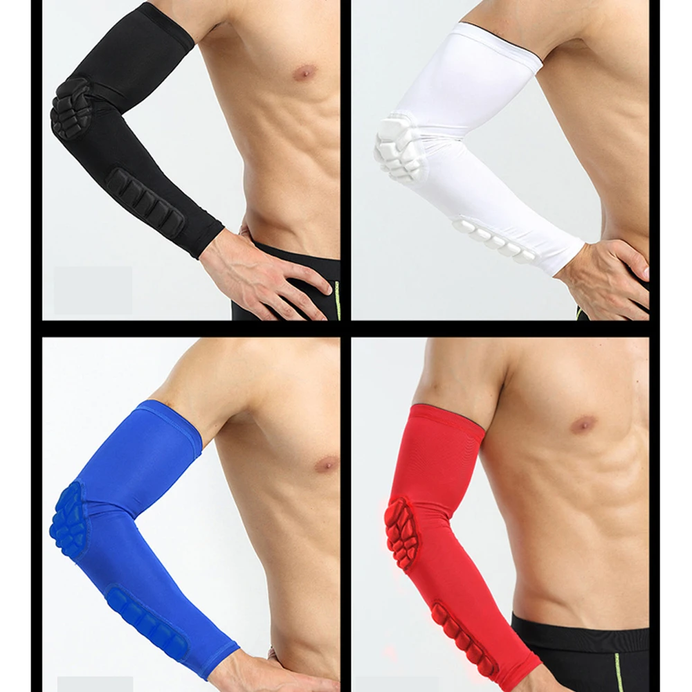 1 Uds coderas mangas de compresión para tirador hombres mujeres manga de brazo con almohadilla para baloncesto fútbol voleibol ciclismo correr
