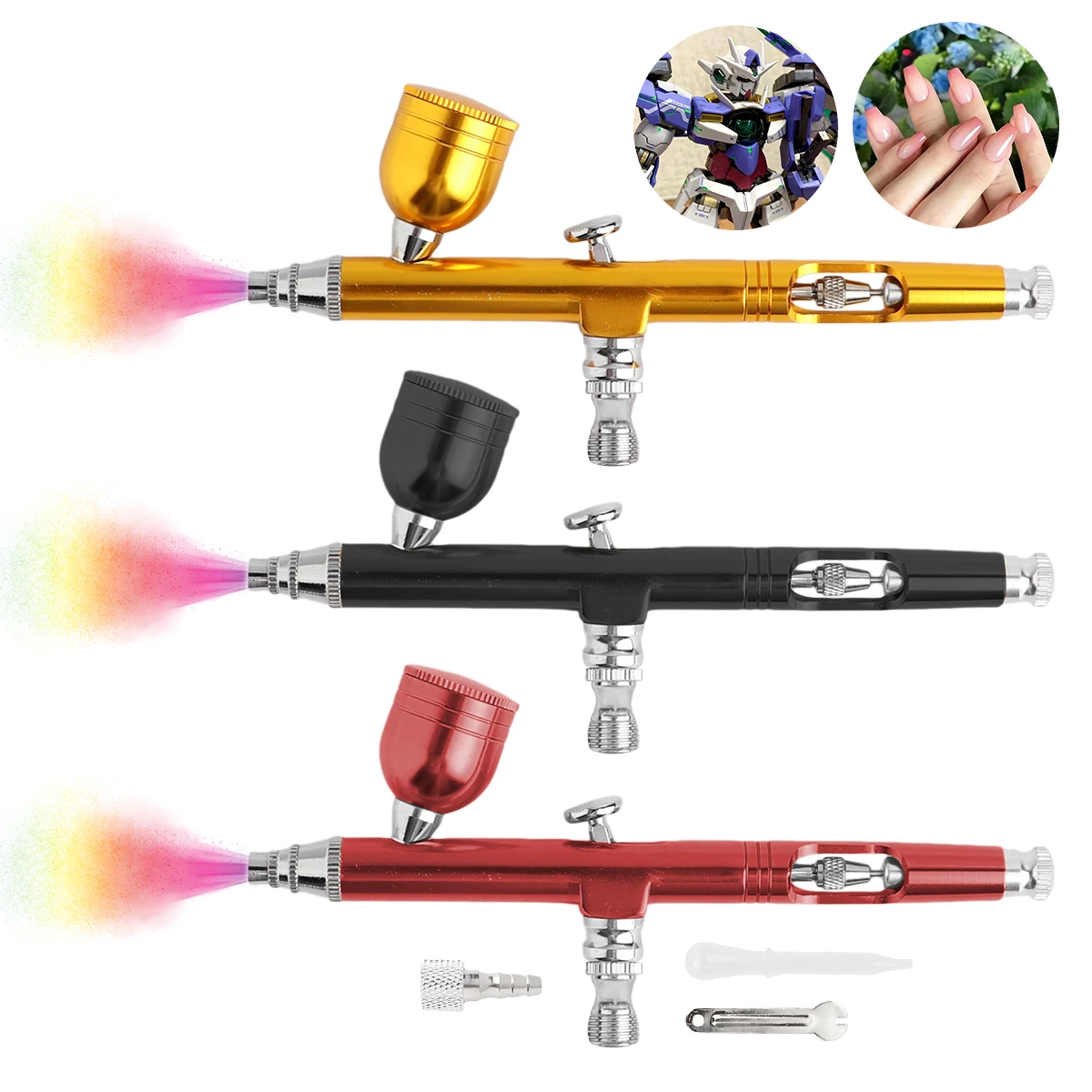 Onnfang Hai Tác Động Bình Bơm Phun Điều Chỉnh Trọng Lực Bình Bơm Phun Xịt Bộ Mặt Vẽ Cơ Thể Hình Xăm Không Vòi Bơm Phun