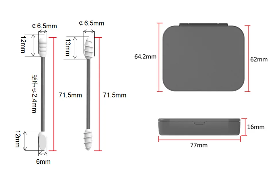 2-4Pcs Swabs ทําความสะอาดหู Stick สําหรับแต่งหน้าทําความสะอาด Double-headed SPIRAL Swab หูทําความสะอาด Swabs Care เครื่องมือ
