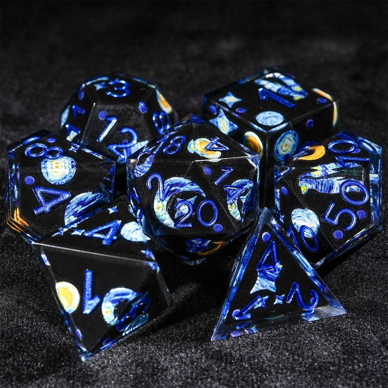 1-7 pçs dnd leite branco resina sólida preto gatinho sorriso gato dados conjunto multi-face dados poliédricos para d & d coc papel rpg jogo de mesa