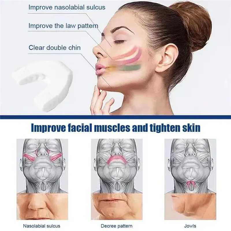 U-vorm Kaaktrainer Nieuwe Facial Pop N Go Mond Kaaklijn Gezicht Fitness Spier Kauwbal Bite Breaker Trainingsapparatuur